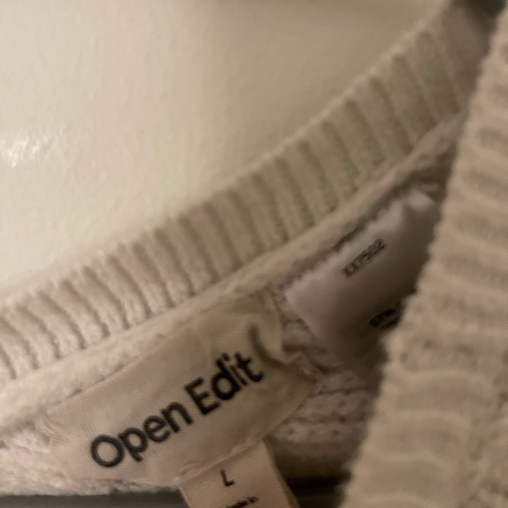 Open Edit Ribbed Cream Sweater - Picture 3 of 3